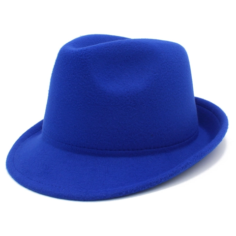 Vintage British Style Fedora Hat For Men Women Classic Jazz Hat Indent Crown Short Brim Polyester Felt Western Cowboy Hat