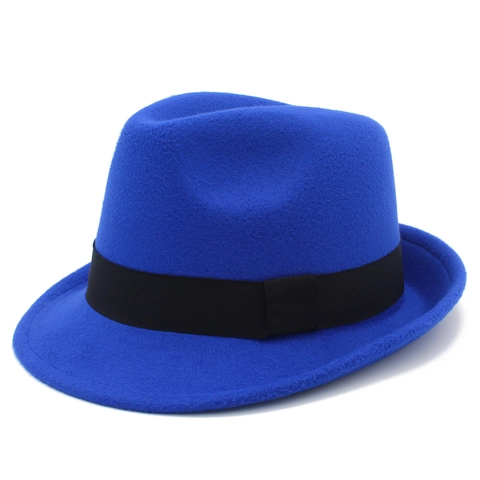 Vintage British Style Solid Color Polyester Fedora Hat For Unisex Short Brim Performance Jazz Dress Hat Sunshade