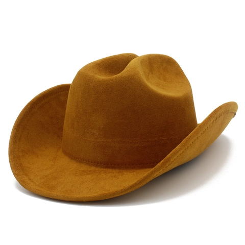 Classic Western Cowboy Hat Faux Suede Wide Brim Fedora Hat Vintage Jazz Knight Hat Sun Protection For Men Women Outdoor