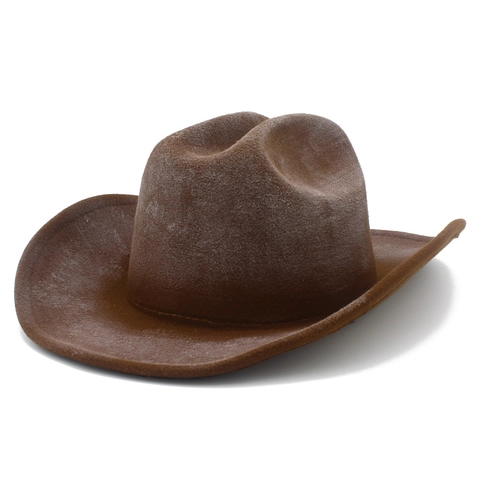 Vintage Westerse Cowboyhoed Voor Mannen Vrouwen Verweerd Vilt Fedora Hoed Brede Rand Outdoor Reizen Zonbescherming Jazz Pet