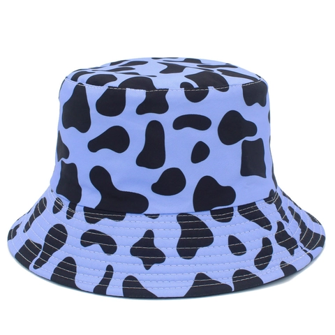 Sombrero de Pescador Casual de Algodón con Estampado de Vaca para Mujer y Hombre Protección Solar de Verano Aire Libre Playa Viaje Plegable