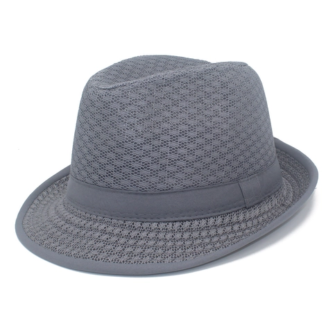 Sommer Mesh Fedora Hut Atmungsaktiv Britischer Jazz-Stil Kappe Für Herren Damen Outdoor Sonnenschutz Strand Reise Hut