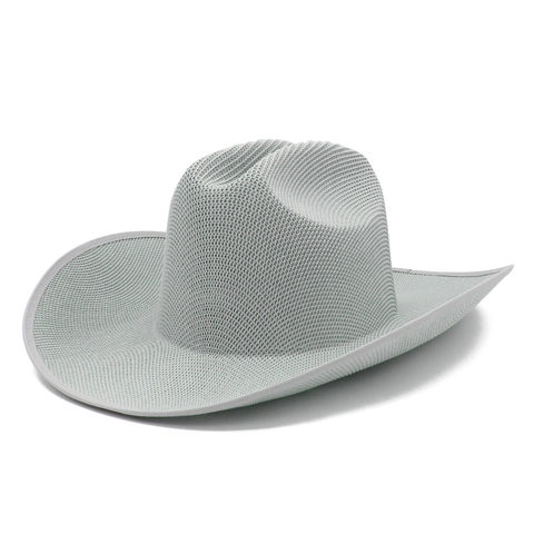 Women Men Summer Straw Western Cowboy Hat Mesh Breathable Wide Brim Sun Hat Fedora Knight Hat Beach Travel Outdoor Hat