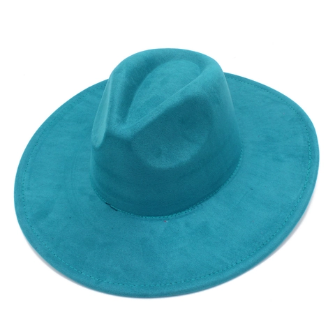Vintage Faux Suede Wide Brim Fedora Hat For Men Women Solid Color Jazz Cap Elegant Winter Fall Fashion Gentleman Sun Hat