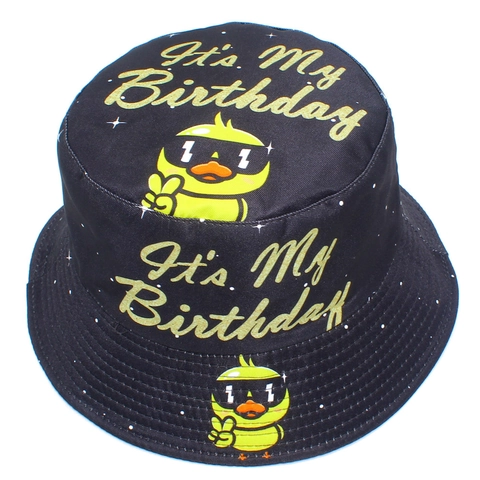 Birthday Party Bucket Hat For Men Women Cute Sunglasses Cartoon Duck Print It Is My Birthday Cotton Sun Hat Outdoor Fashion Fisherman Cap