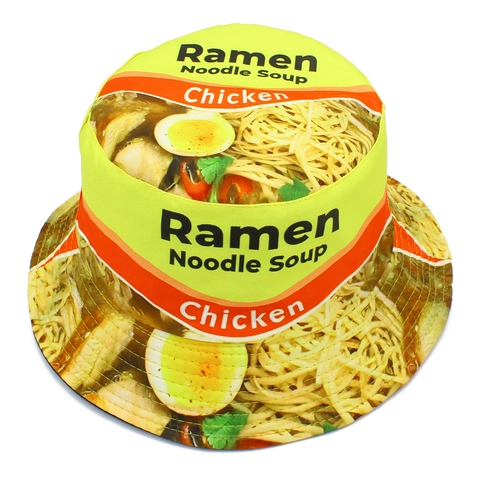 Ramen Noedelsoep Print Vissershoed Omkeerbaar Katoen Zonnehoed Nieuwigheid Voedsel Patroon Visserskap Voor Mannen Vrouwen Casual