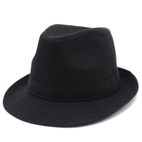 Chapeau Fedora à Bord Roulé à la Mode pour Hommes Femmes Respirant Coton Polyester Tissé Protection Solaire Été Plage Chapeau Jazz Style Britannique