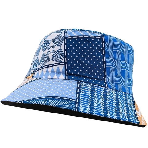 Vintage Καπέλο Bucket Γυναικείο Βαμβακερό Patchwork Με Λουλούδια Διπλής Όψης Αναδιπλούμενο Ηλιοπροστασία Καλοκαίρι Παραλία Ταξίδι