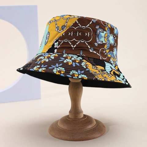 Boheemse Mandala Print Omkeerbaar Katoen Vissershoed Dubbelzijdige Zonbescherming Outdoor Vissershoed Voor Dames Heren
