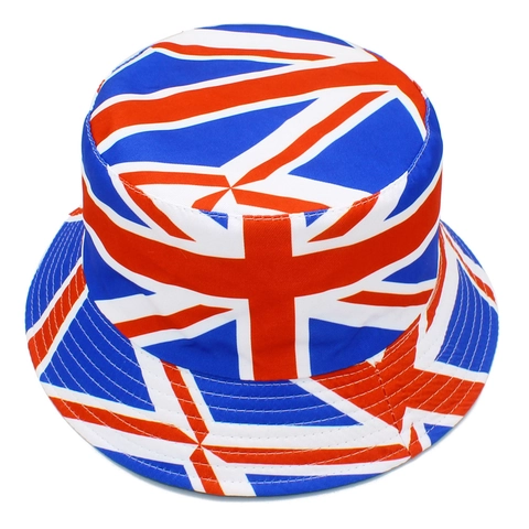 Reversible British Flag Bucket Hat Union Jack Cotton Sun Hat Outdoor Travel Fishermans Cap For Men Women Fashion Streetwear