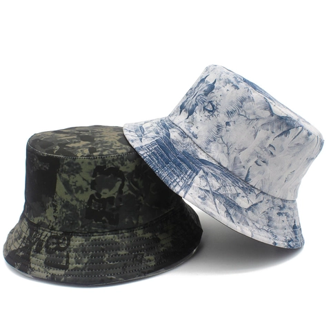 Chapeau Bob Réversible en Coton pour Femme Motif Floral Camouflage Pare-Soleil Pliable Chapeau de Soleil Toutes Saisons Polyvalent