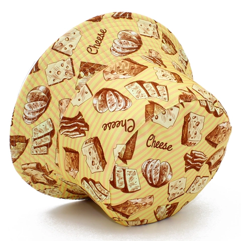 Creative Food Print Bucket Hat Double Sided Casual Cotton Sun Hat Cheese Hotdog Pattern Outdoor Fisherman Hat Women Men