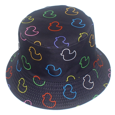 Chapeau Bob Mignon Motif Canard pour Hommes Femmes Réversible en Coton Protection Solaire Chapeau de Pêche Été Plage Casquette