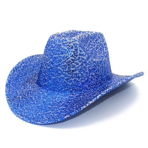 Fashion Shiny Sequin Cowboy Hat For Women Men Party Carnival Stage Performance Jazz Hat Western Style Wide Brim Fedora Hat Disco Costume Accessory