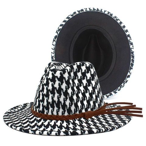 Sombrero Fedora De Pata De Gallo De Estilo Británico Con Borla De Cinturón Gorra De Jazz De Ala Ancha Para Mujer Sombrero De Fiesta De Fieltro De Lana Vintage