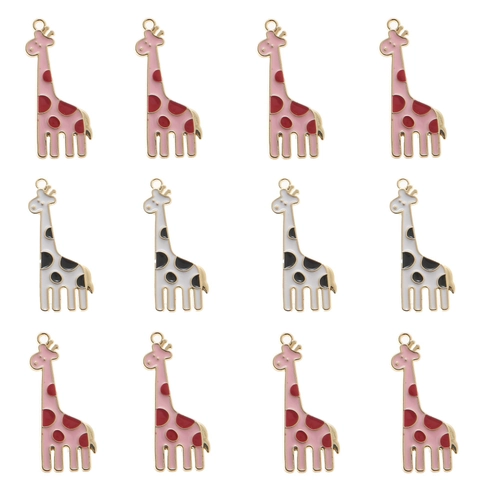 Cartoon Giraf Gevlekt Legering Emaille Hanger Dier Stijl DIY Sieraden Maken Accessoire Voor Ketting Armband