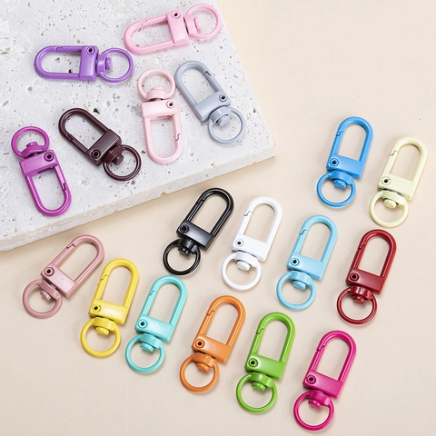Colorful Alloy Lobster Clasp Swivel Snap Hook For DIY Keychain Bag Accessories Candy Color Baked Paint Jewelry Making Finding