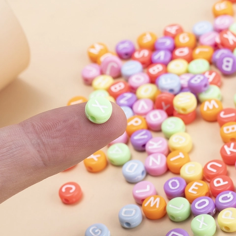Perles En Résine Couleur Macaron Avec Cœur Et Lettres Pour Création Bijoux DIY Bracelet Collier Artisanat Décoratif