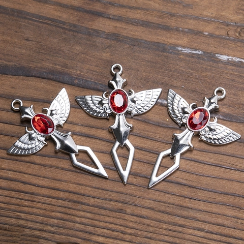 Vintage Gothic Legering Vleugel Kruis Hanger Voor Sieraden Maken DIY Engel Veer Strass Zwaard Vorm Accessoire Ketting Craft