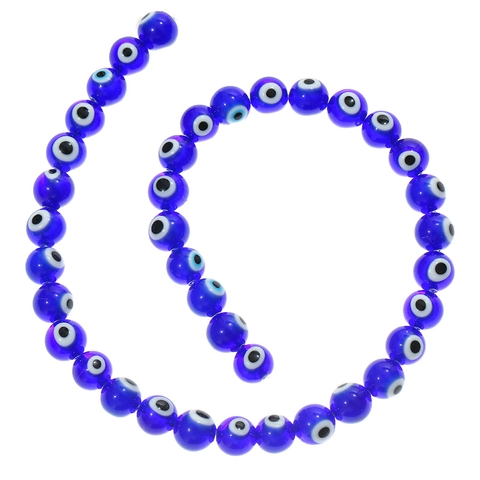 Lampwork Glass Evil Eye Beads Dark Blue Round Loose Spacer Beads For DIY Jewelry Making Bracelet Necklace Accessories
