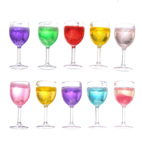 Resin Wine Glass Goblet Pendants Colorful Miniature Cup Charms For Dollhouse Decor DIY Jewelry Making Accessories