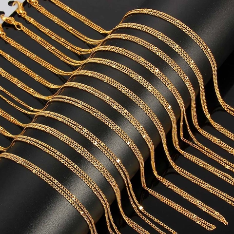 Alloy Electroplated Cross Chain For DIY Jewelry Making Gold Silver Color Link Chain Necklaces Bracelet Accessory For Handmade Crafts