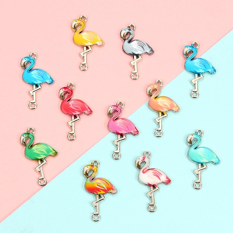 DIY Cartoon Alloy Enamel Animal Charms For Jewelry Making Unicorn Elephant Flamingo Cactus Shell Bee Lips Llama Cat Anchor Drip Oil Connectors