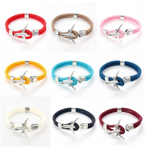 Mode Unisex Gewebtes Paracord-Armband Mit Flugzeugschnalle Aus Legierung Minimalistisches Geflochtenes Handseil Reise-Schmuck Geschenk