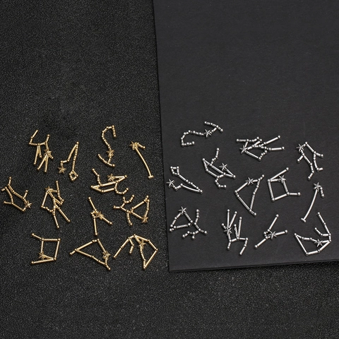 Alloy Zodiac Constellation Pendants Gold Silver Plated Star Chart Charms For DIY Necklace Jewelry Making Crafts Accessories