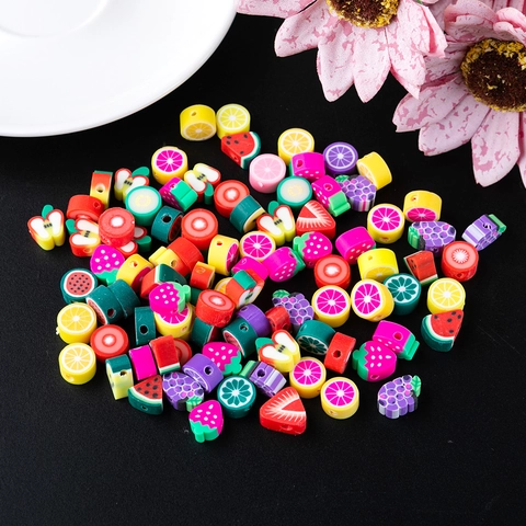Mixed Colorful Polymer Clay Beads For Jewelry Making DIY Bracelet Necklace Animal Fruit Flower Star Heart Candy Loose Spacer Beads