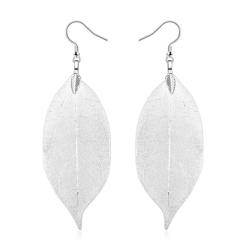 Orecchini a Goccia in Vera Foglia Naturale Filigrana Foglia Scheletrata Perno in Rame Regalo Gioielli per Donne Ragazze Accessori Moda