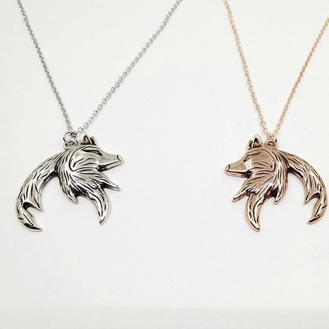 Vintage Legierung Wolfskopf Anhänger Halskette Antik Gold Silber Farbe Gothic Punk Tier Charme Halskette Für Herren Damen Schmuck Geschenk
