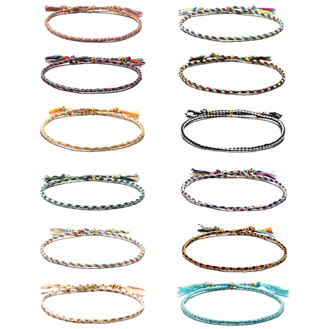 Handmade Braided Rope Bracelet Copper Beads Bohemian Adjustable Friendship Woven Strand Bracelet For Women Men Beach Jewelry