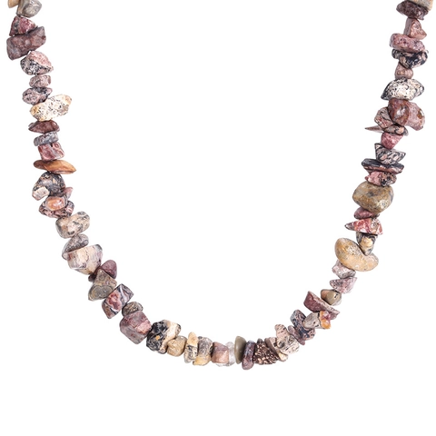 Natural Stone Gravel Necklace Handmade Irregular Beaded Choker With Extension Chain Hawaiian Beach Style Bohemian Jewelry Women Men