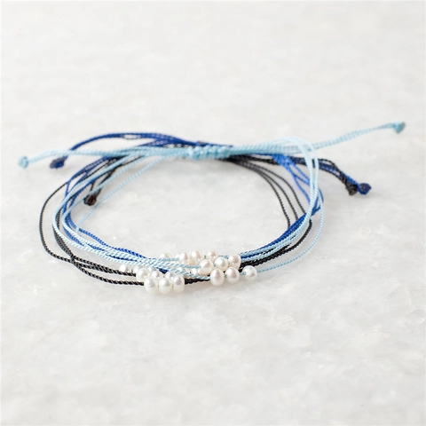 Natuurlijke Kunstparel Handgemaakt Gevlochten Touwarmband Voor Dames Minimalistisch Verstelbaar Wasdraad Armband Boho Zomer Sieraden Cadeau