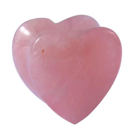 Natural Stone Heart Round Ear Plugs Gauges Double Flared Body Piercing Rose Quartz Amethyst Black Agate Opalite Stretching