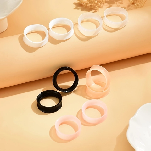 Soft Silicone Double Flare Ear Tunnels Punk Style Ear Gauges Flesh Expanders Body Piercing Jewelry For Men Women