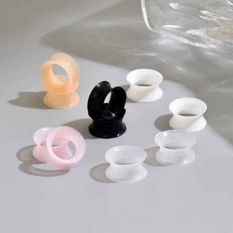 Soft Silicone Double Flare Ear Tunnels Punk Style Ear Gauges Flesh Expanders Body Piercing Jewelry For Men Women