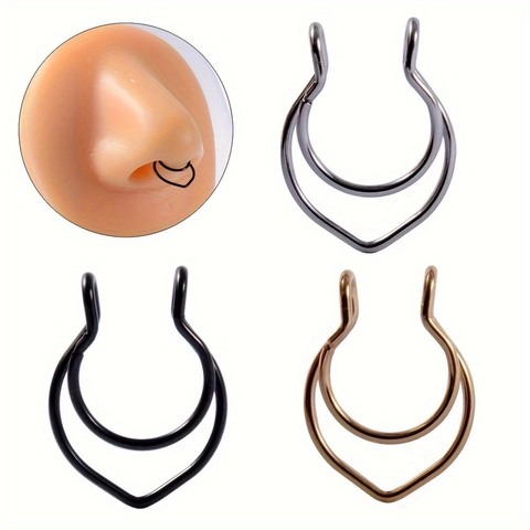 Edelstahl Geweih Faux Nasenring Septum Einstellbar Nicht Durchstochen Zirkonia Nasenstecker Clip Am Körperschmuck Unisex Punk Stil