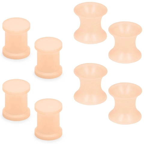 Hautfarben Silikon Ohrdehner Weiche Hautfarbe Piercing Ohr Plugs Und Tunnels Dehnschmuck Für Damen Herren