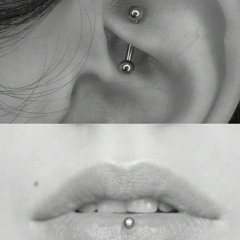 16G 316L Ανοξείδωτο Ατσάλι Κυρτό Barbell Σετ Piercing για Φρύδια Χείλη Κοσμήματα Αυτιού Καρφωτά Αστέρι για Άνδρες Γυναίκες