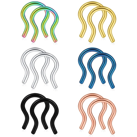 316L Stainless Steel U Shaped Nose Ring Septum Retainer Piercing Jewelry For Women Men Minimalist Body Jewelry Accessories