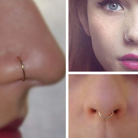 Roestvrij Staal Fake Piercing Neusring Niet Gepiercet U-Vormige Neusclip C-Vormige Hoepel Neusknop Voor Dames Heren Sieraden