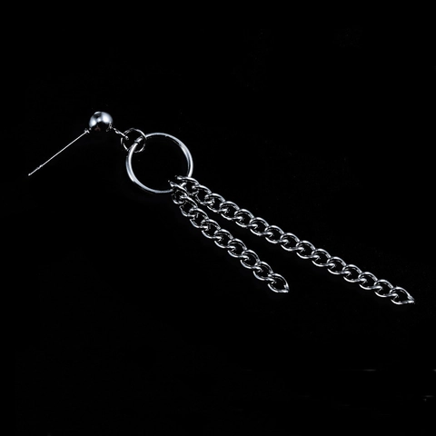 Boucles d'Oreilles Anneaux Punk en Acier Inoxydable Croix Chaîne Hommes Femmes Gothique Main de Squelette Hexagramme Bijoux