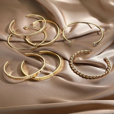 Gold Plated Copper Stainless Steel Bracelet Bangle For Women Zirconia Tennis Chain Open Cuff Geometric Knot Twisted Jewelry