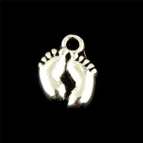 Antiek Zilveren Legering Kleine Voetjes Hanger Voor DIY Sieraden Maken Ketting Armband Accessoire