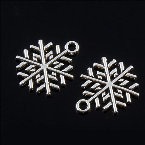 Vintage Silver Snowflake Alloy Pendants Jewelry Making DIY Necklace Bracelet Accessories Winter Christmas Theme Fashion Decorative Charms