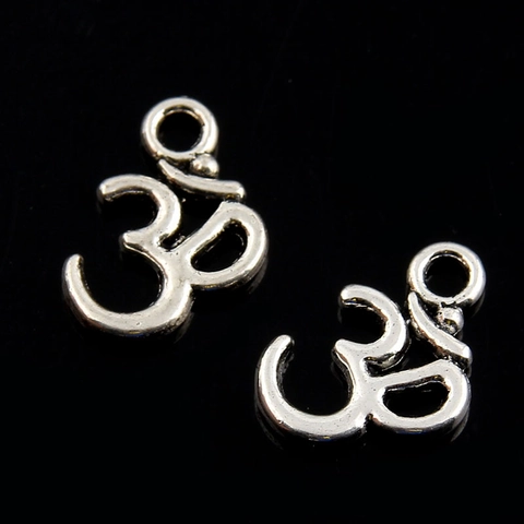 Antiek Zilver Om Yoga Sanskriet Legering Hanger Etnische Religieuze Symbool Charms Voor Ketting Armband DIY Sieraden Maken