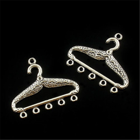 Vintage Legering Kledinghanger Vorm DIY Hanger Connector Met 5 Gaten Voor Ketting Armband Sieraden Maken Accessoires