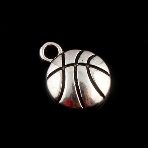 Vintage Alloy Basketball Pendant Antique Silver Plated Sports Charm For DIY Necklace Bracelet Jewelry Making Accessories
